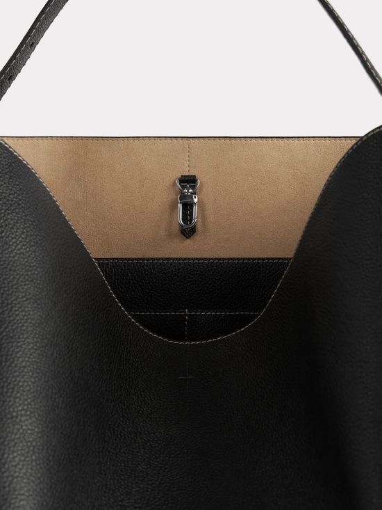Toteme Black Pebbled Leather Hobo Bag - Picture 7 of 14